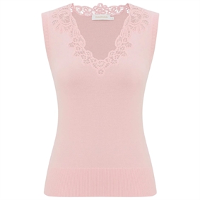 Zimmermann Clash Merino Lace Top, Dusty Pink