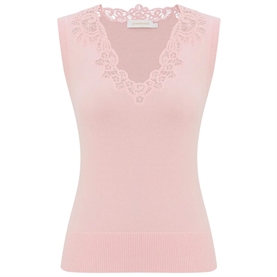 Zimmermann Clash Merino Lace Top, Dusty Pink