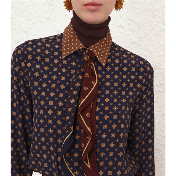 Zimmermann Relaxed Skjorte, Multi Geo Print