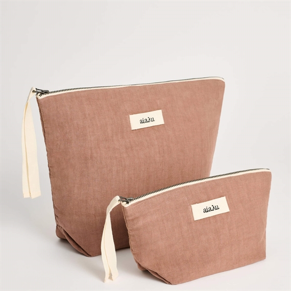 Aiayu Linen Pouch, Desert Blush 