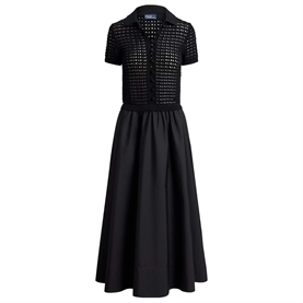 Polo Ralph Lauren Knit-Bodice Kjole, Sort
