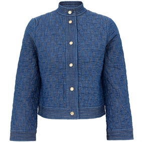 Zimmermann Echo Denim Quilted Jakke, Railway Blue