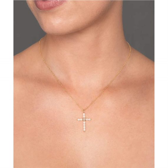 Dulong Cross Vedhæng, 18K Guld