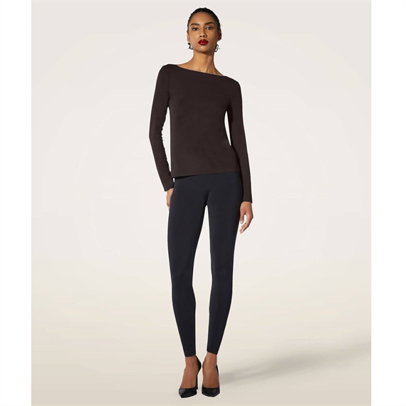 Wolford Pure Top Long Sleeve, Dark Wood