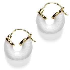 Anni Lu Petit White Swell Hoops, Guld
