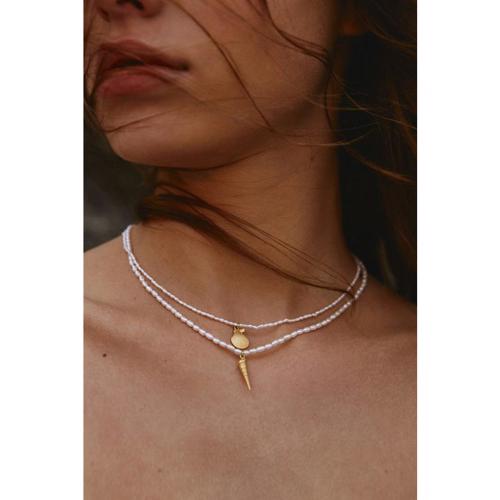 Anni Lu Turret Shell & Pearl Necklace Gold 