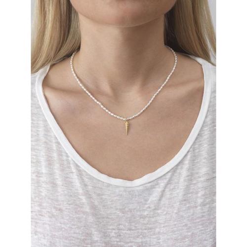 Anni Lu Turret Shell & Pearl Necklace Gold 