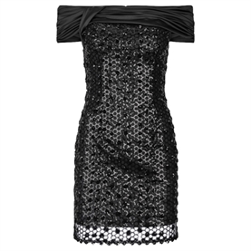 Rotate Sequins Mini Kjole, Sort