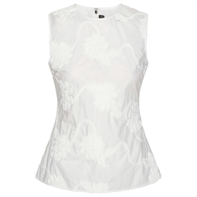 Rotate Flower Sleeveless Top, Bright White 