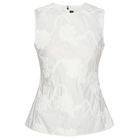 Rotate Flower Sleeveless Top, Bright White 