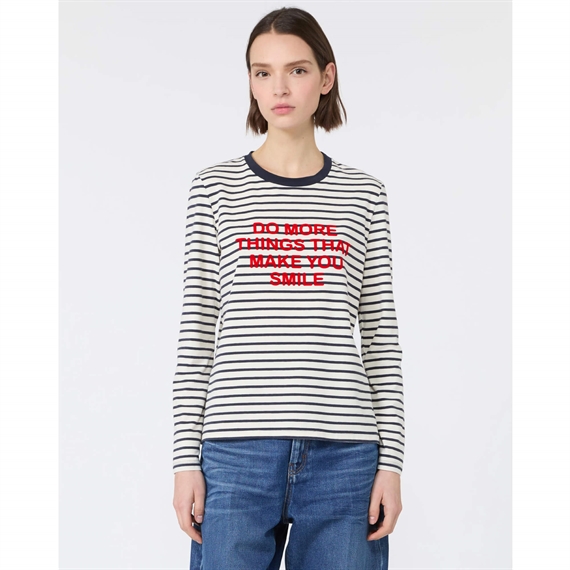 Weekend Max Mara WKDVICINO Bluse, Navy Pinstripes
