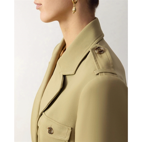 Zimmermann Clash Wool Belted Blazer, Sage