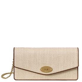 Mulberry Darley Clutch Raffia, Ecru-Bright Oak
