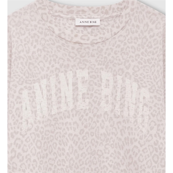 Anine Bing Cade T-shirt, Washed White Leopard