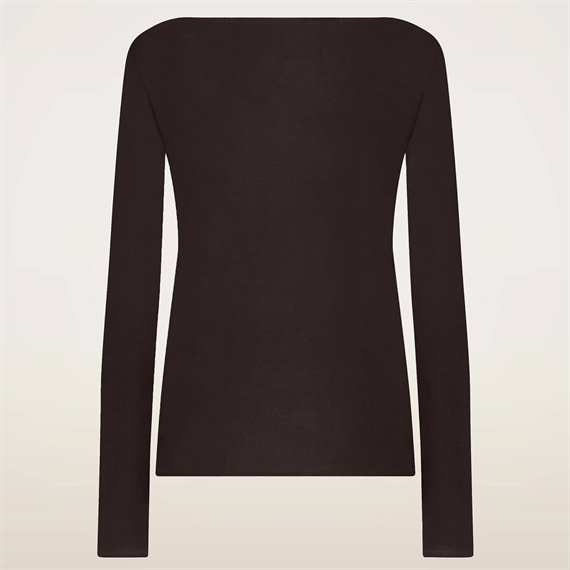 Wolford Pure Top Long Sleeve, Dark Wood