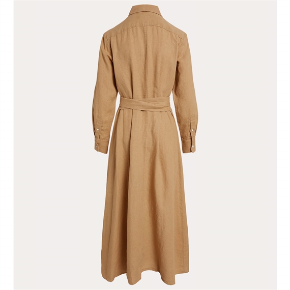 Polo Ralph Lauren Linen Skjorte Kjole, Classic Camel 