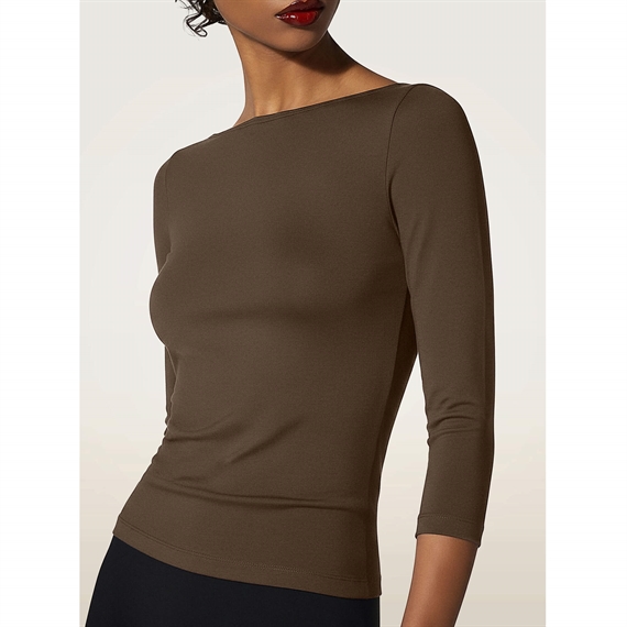 Wolford Cordoba Top Long Sleeve, Roasted Tea