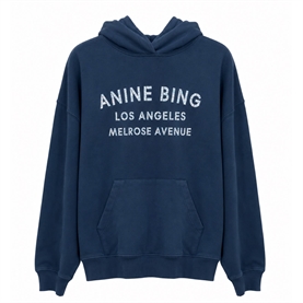 Anine Bing Harvey Sweatshirt Melrose Stencil, Navy