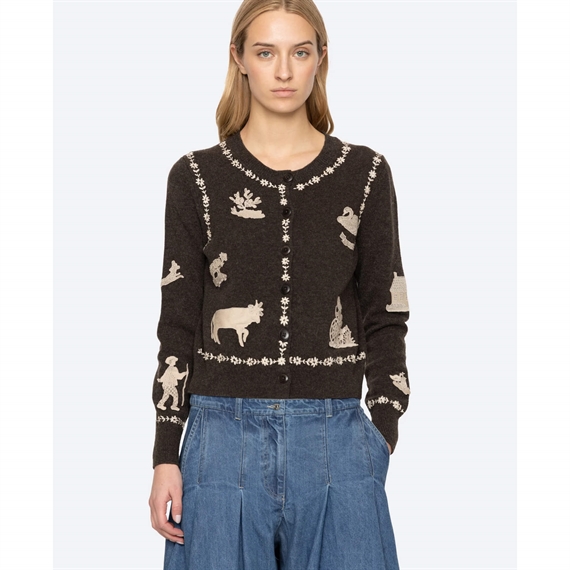 Sea New York Margeurite Cardigan, Coffee