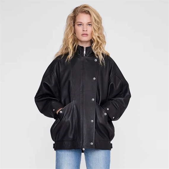 Anine Bing Sandy Jakke, Black Leather