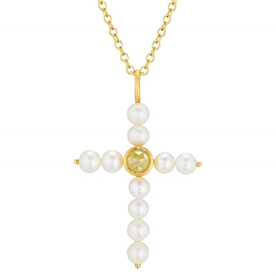 Dulong Cross Vedhæng, 18K Guld