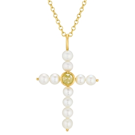 Dulong Cross Vedhæng, 18K Guld
