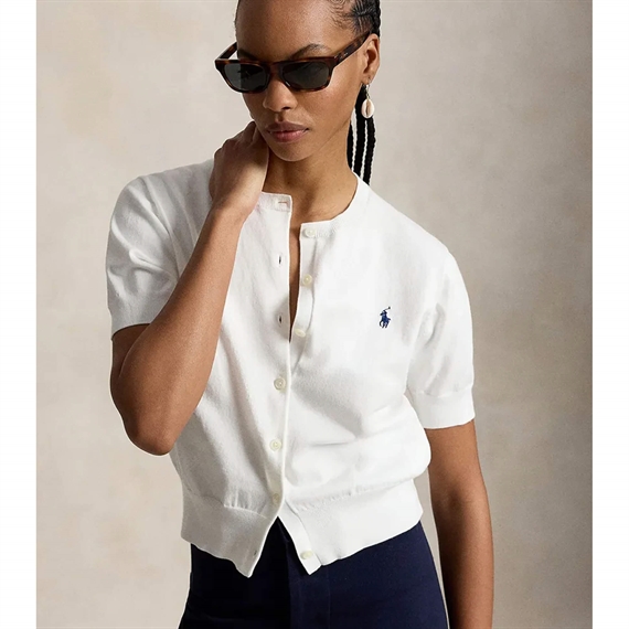 Polo Ralph Lauren Pima Cotton Cardigan, Hvid