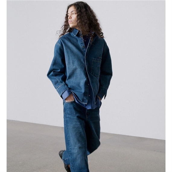 Aiayu Casy Shirt Denim, Worn Blue
