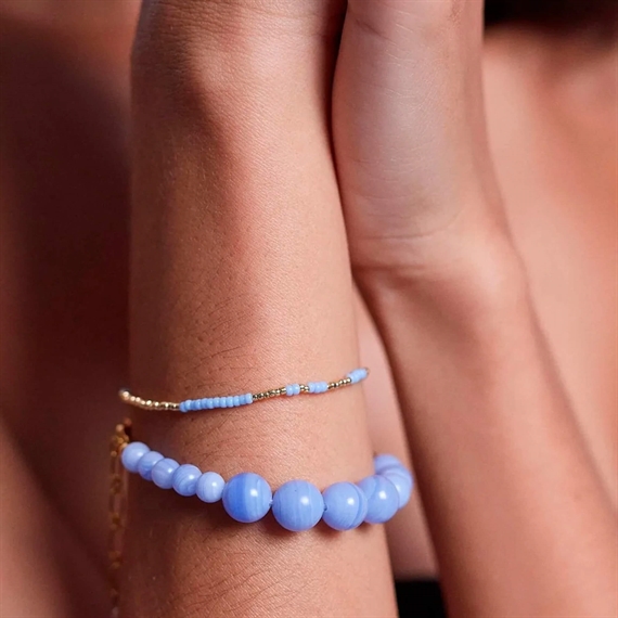 Anni Lu Float Armbånd, Blue Lace Agate 