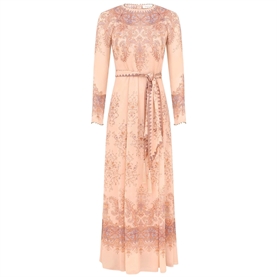 Zimmermann Valiant Sheath Kjole, Peach Paisley