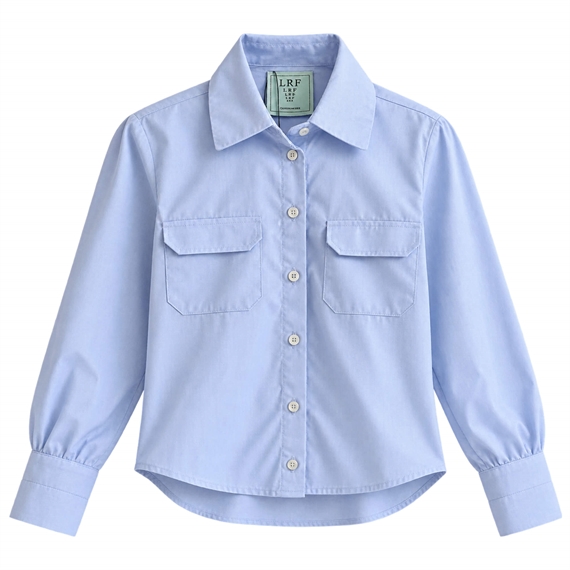 Louise Rømern Freddie Cropped Skjorte, Light Blue Poplin