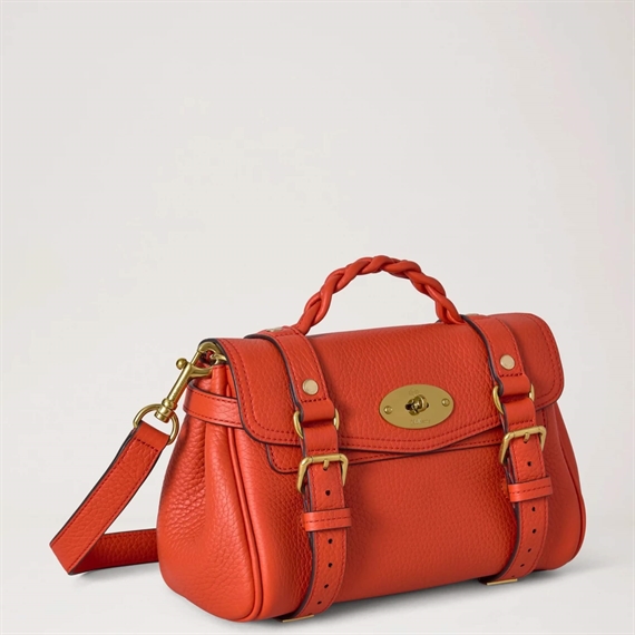 Mulberry Mini Alexa Coral Orange Heavy Grain