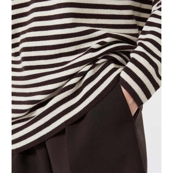 Max Mara MXMOTTELIA Strik, Beige Pinstripes
