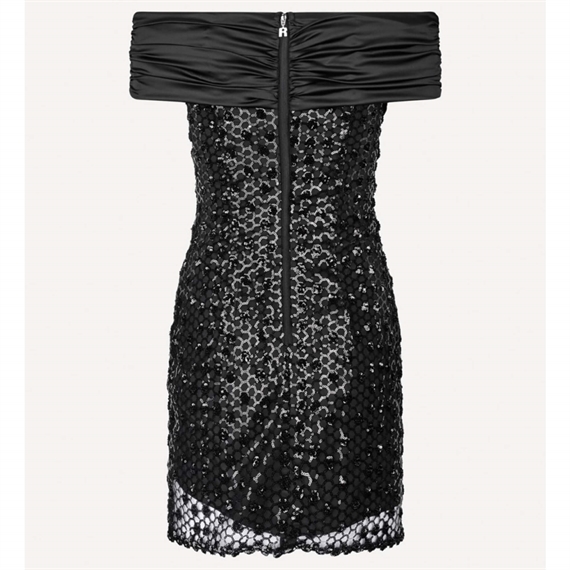 Rotate Sequins Mini Kjole, Sort
