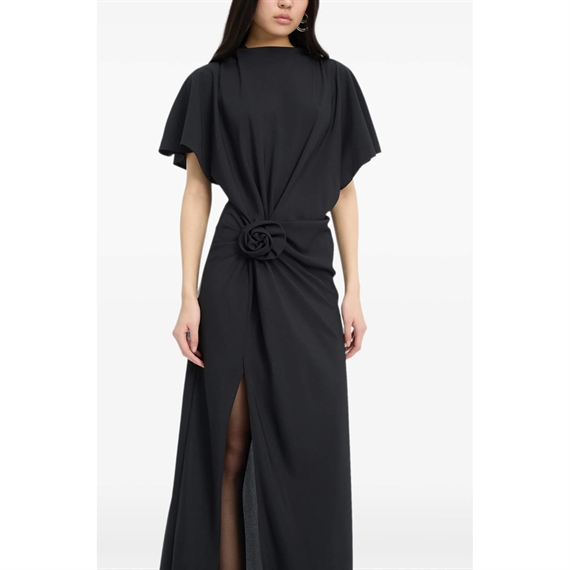 Rotate Maxi Slit Kjole, Sort
