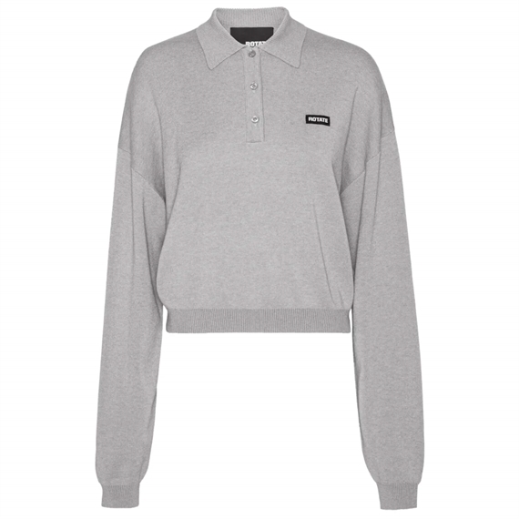 Rotate Slinky Knit Polo, Alloy