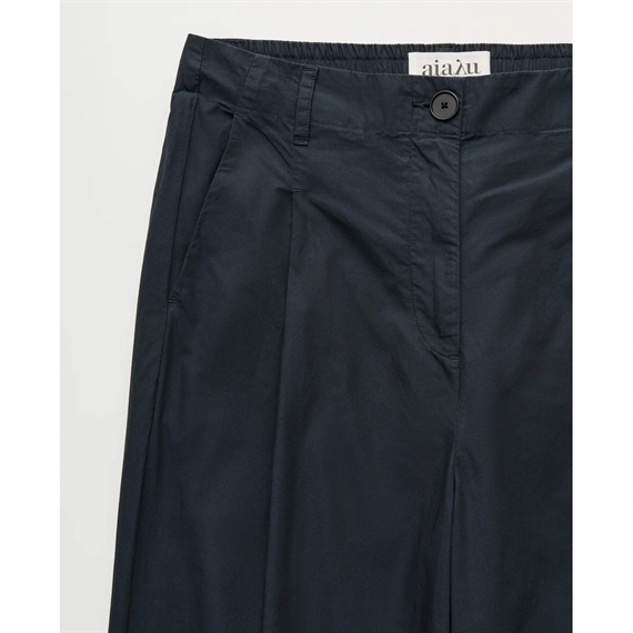 Aiayu Billy Zip Poplin Bukser, Black Navy