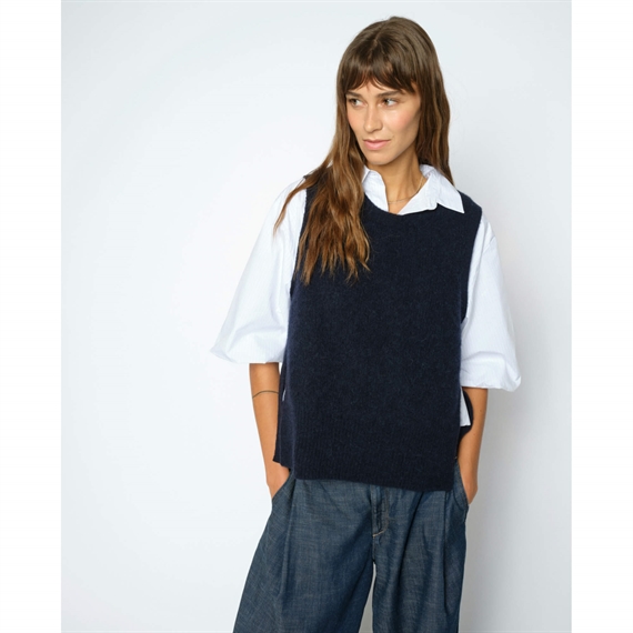 Mos Mosh Thora Tie Strik Vest, Salute Navy