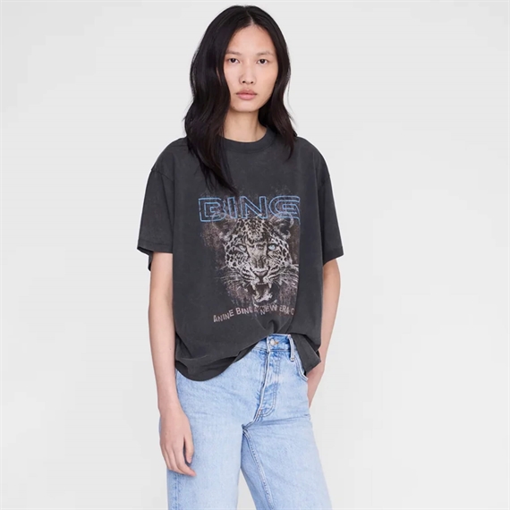 Anine Bing Cade Leo Muse T-shirt, Washed Black
