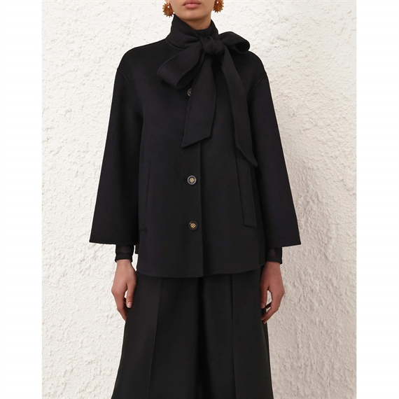 Zimmermann Valiant Pussybow Jakke, Sort