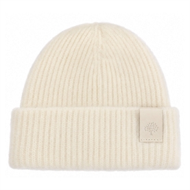 Mulberry Solid Mohair Beanie, Eggshell