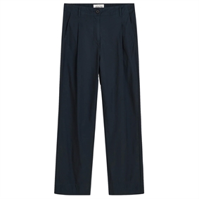 Aiayu Billy Zip Poplin Bukser, Black Navy