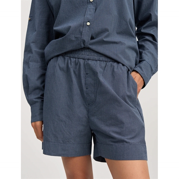 Aiayu Casual Check Shorts, Navy Check