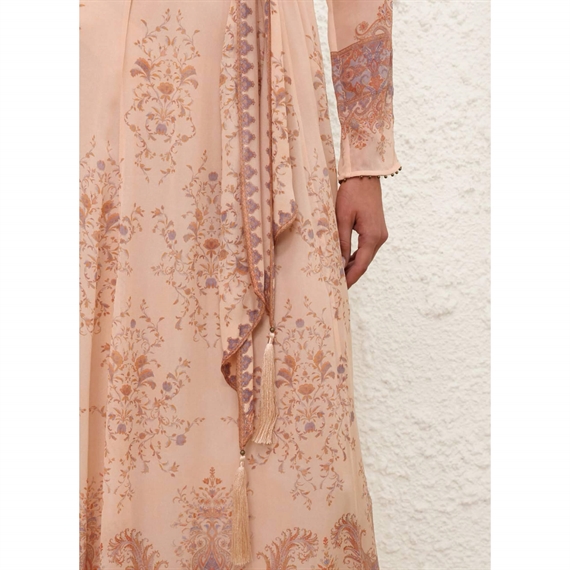 Zimmermann Valiant Sheath Kjole, Peach Paisley