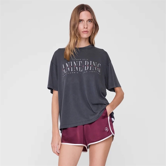 Anine Bing Cade Sport Club T-shirt, Washed Black