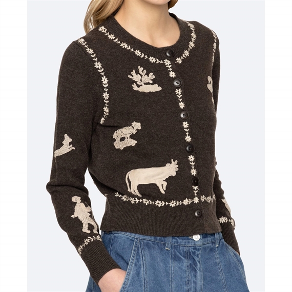 Sea New York Margeurite Cardigan, Coffee