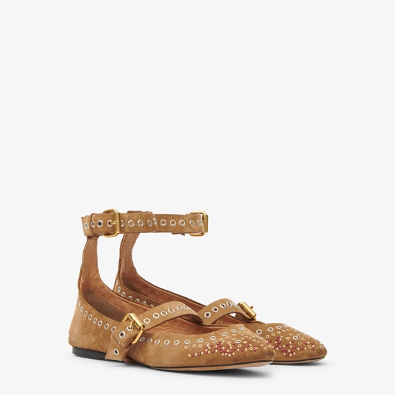 Isabel Marant Ylza Ballerina, Cognac   