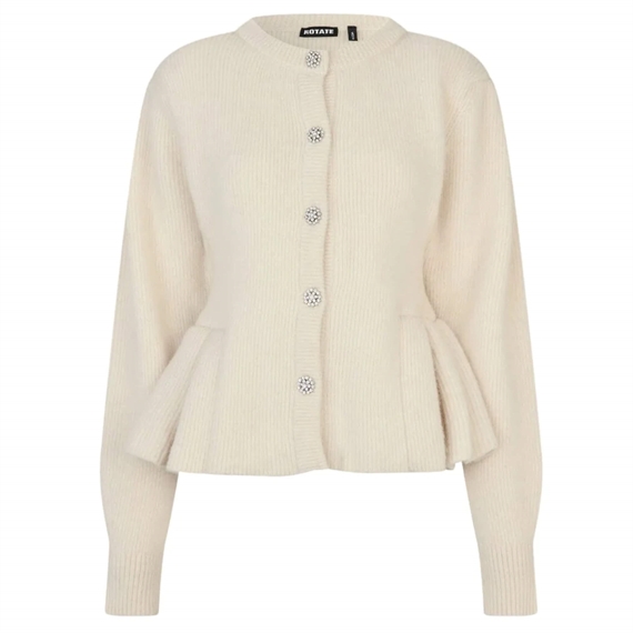 Rotate Knit Bijoux Cardigan, Egret