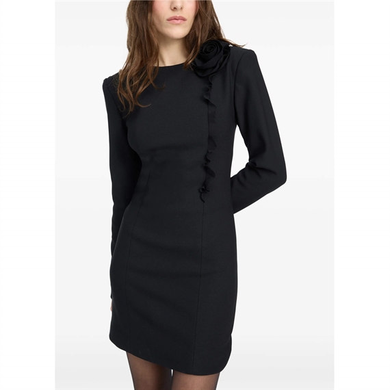 Rotate Crepe Mini Flower Kjole, Sort