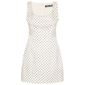 Rotate Polka Dot Mini Kjole, Creme